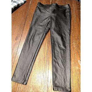 6P LOFT Petites Black Faux Leather Rear Zip Stretch Pants Form Fitting Bodycon